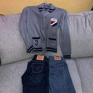 Levi’s bundle and Polo sweater for boys size 10